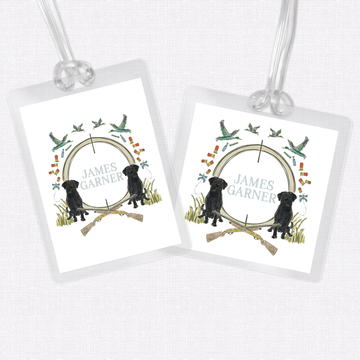 Black Lab Hunting Personalized Bag Tag, Bag Tag