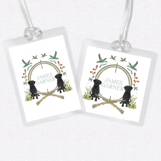 Black Lab Hunting Personalized Bag Tag, Bag Tag