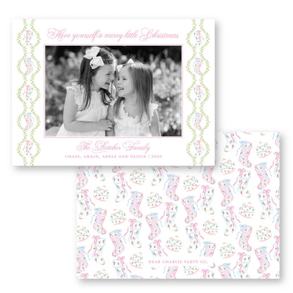 Pretty Little Christmas Frame Card | 5x7 Holiday Photo Card with Envelope