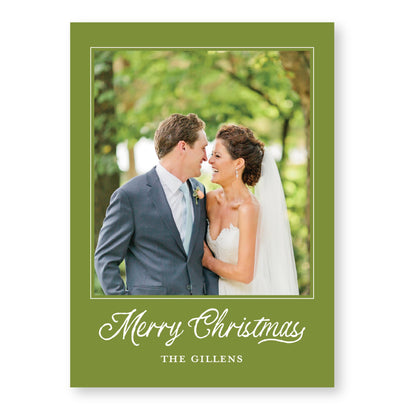 Petals and Pears Solid Card | 5x7 Holiday Photo Card with Envelope