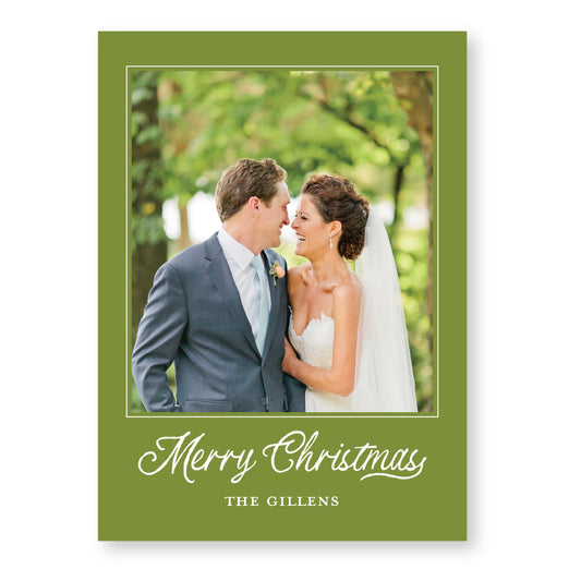 Petals and Pears Solid Card | 5x7 Holiday Photo Card with Envelope