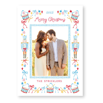Santa's Soldier Blue | Holiday Photo Card