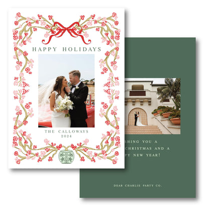 O Orchid Tree in White Holiday Card | 5x7 Holiday Photo Card with Envelope