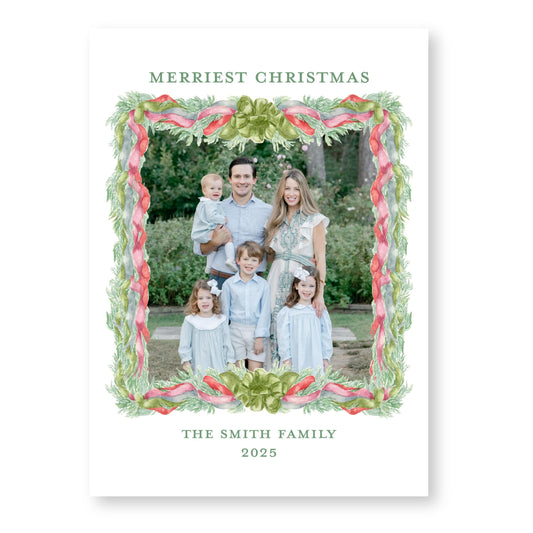 Velvet Trimmings | 5x7 Holiday Photo Card with Envelope