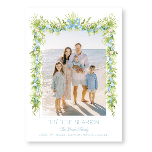 Holiday in the Sun Card in Red | 5x7 Holiday Photo Card with Envelope